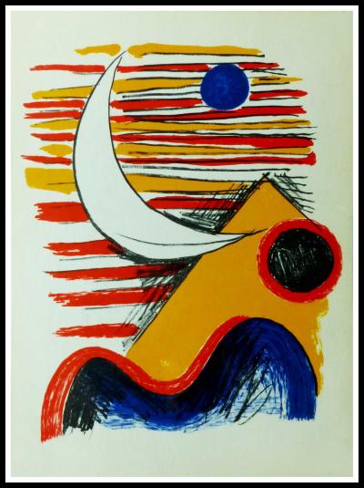 Alexander CALDER - Der Mond und der gelbe Berg, 1960 - Originallithographie 2