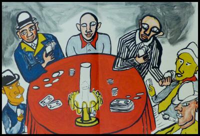 Alexander CALDER - Joueurs de cartes III, 1968 - Lithographie originale 2