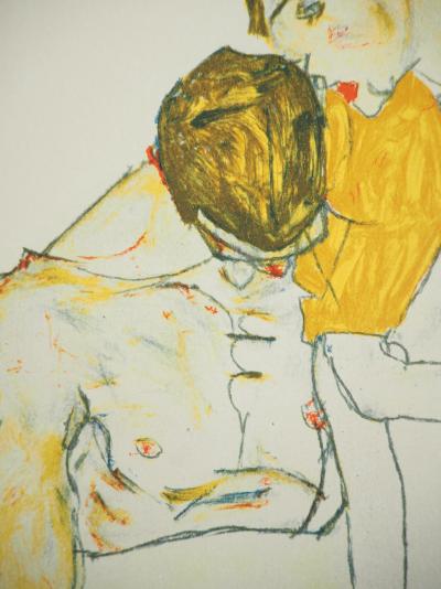 Egon SCHIELE (d’après) : Les amants - Lithographie signée 2