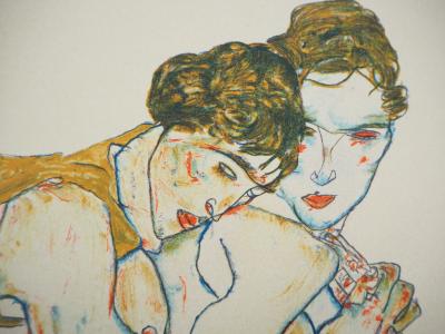 Egon SCHIELE (after): Interlaced couple - Signed lithograph 2