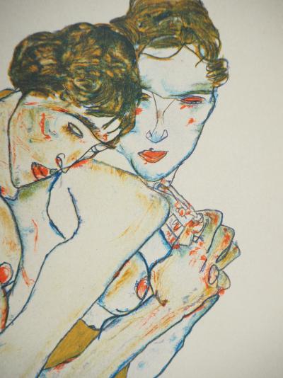 Egon SCHIELE (after): Interlaced couple - Signed lithograph 2