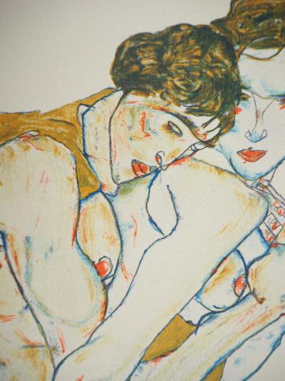 Egon SCHIELE (after): Interlaced couple - Signed lithograph 2