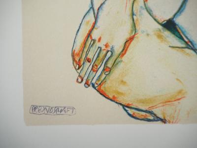 Egon SCHIELE (after): Interlaced couple - Signed lithograph 2