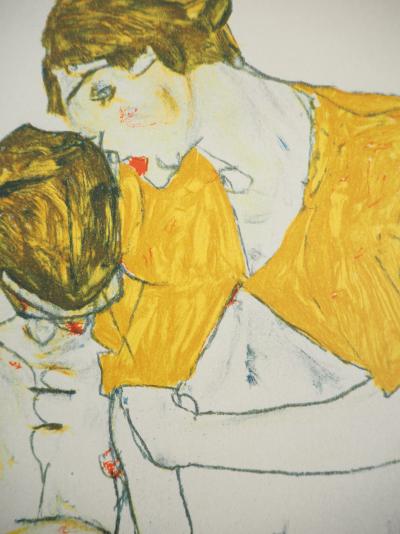 Egon SCHIELE (d’après) : Les amants - Lithographie signée 2