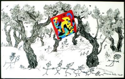 Joan MIRO - Cadavre exquis, 1956 - Dessin à l'encre et lithographie 2
