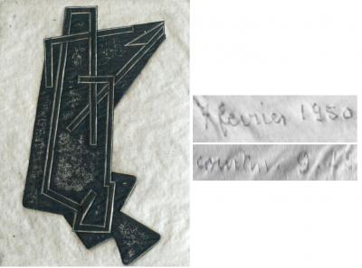 Pierre COURTIN  - 7 Février 1950 - R.90 - Gravure signée au crayon 2
