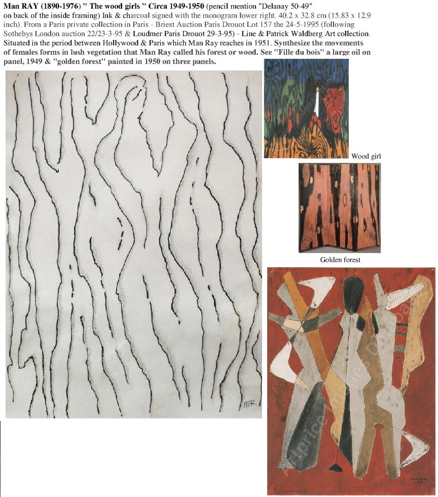 Man RAY - The wood girls c.1949-1950 - zeichnung - Moderne Kunst - Plazzart