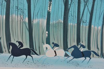 Serge LASSUS : Cavaliers en hiver, Lithographie originale signée, 600ex 2
