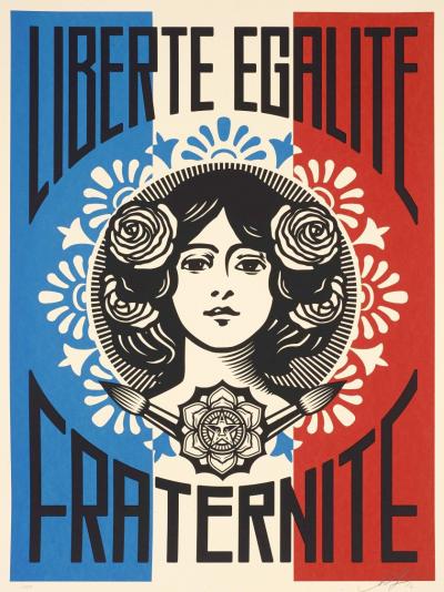 Shepard FAIREY (Obey) - Liberté Egalité Fraternité - signed and numbered in pencil