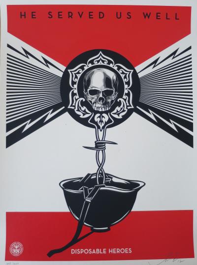 Shepard FAIREY (Obey) -  Disposable Heroes, 2012 - Sérigraphie signée et numérotée 2