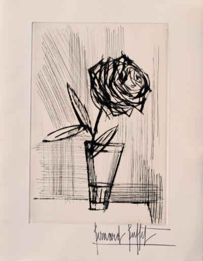 Bernard BUFFET : La Rose noire, 1961 - Gravure signée au crayon 2