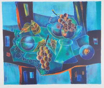 Tony AGOSTINI - Nature morte aux fruits - Lithographie originale signée au crayon 2