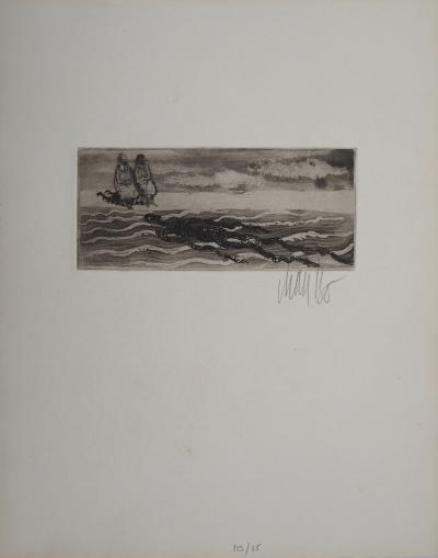 Lars BO : Une ombre sous l’eau - Gravure originale signée au crayon 2