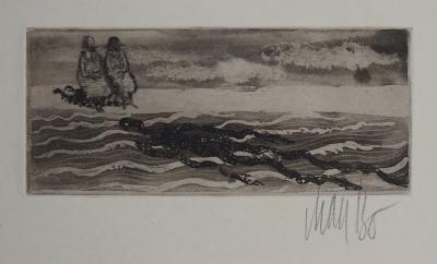 Lars BO : Une ombre sous l’eau - Gravure originale signée au crayon 2