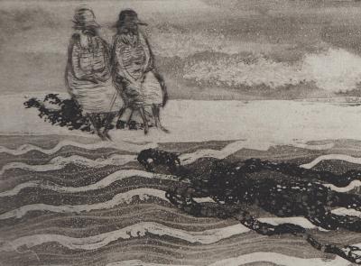 Lars BO : Une ombre sous l’eau - Gravure originale signée au crayon 2