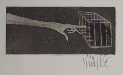 Lars BO : Le touche et le bête - Gravure originale signée au crayon 2