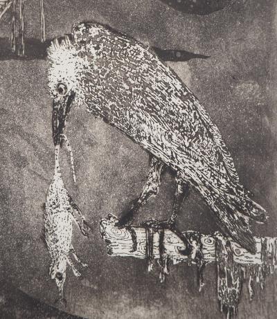 Lars BO : Prédateurs sous la lune noire - Gravure originale signée au crayon 2