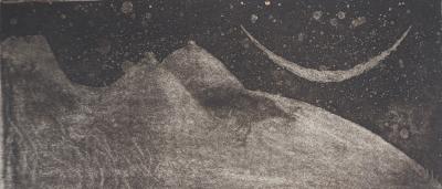 Lars BO : Nu Sous le croissant de lune - Gravure originale signée au crayon 2