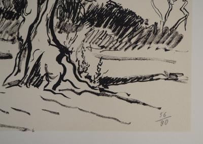 Yves BRAYER : Le champ d’oliviers  - Lithographie signée 2