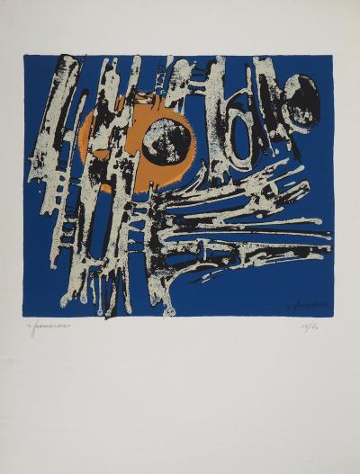 René FUMERON : Composition abstraite - Sérigraphie originale signée au crayon 2