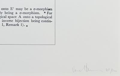 Bernar VENET - Theory of Sets, Morphisms and derived Structures, 1969 - Lithographie signée au crayon 2