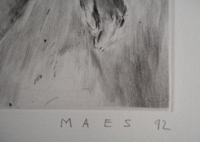 David MAES : Nu, 1992 - Gravure originale signée au crayon 2