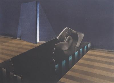 Michel MATHONNAT : La Chambre jaune - Gravure originale signée au crayon 2