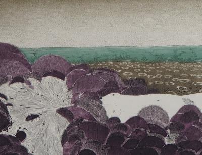 Michel MATHONNAT : Sophie sur la plage - Gravure originale signée au crayon 2