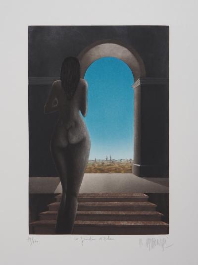 Michel MATHONNAT : Le jardin d’Eden - Gravure originale signée au crayon 2