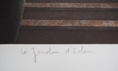 Michel MATHONNAT : Le jardin d’Eden - Gravure originale signée au crayon 2