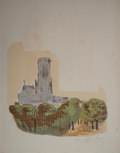Pierre Eugène CLAIRIN : Paris : Eglise Saint Germain l’Auxerrois - Lithographie originale signée au crayon 2
