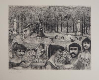 Edouard GOERG : Le bain dans le bassin aux naîades, 1956 - Gravure originale signée au crayon 2