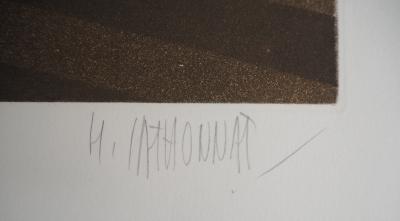 Michel MATHONNAT : La Chambre jaune - Gravure originale signée au crayon 2
