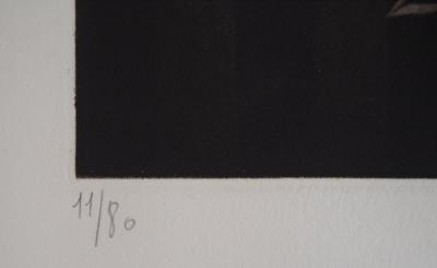 Michel MATHONNAT : La Chambre jaune - Gravure originale signée au crayon 2