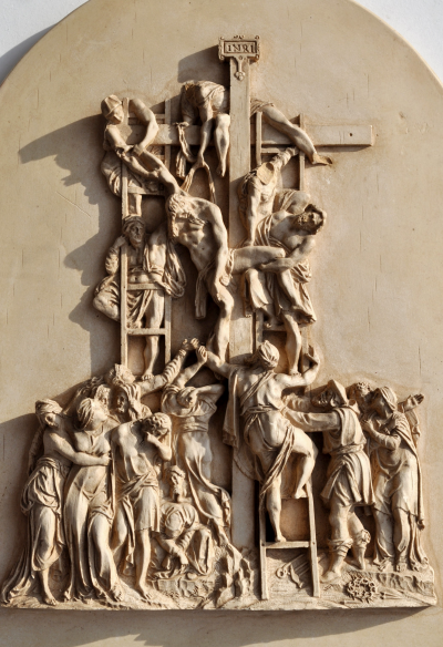 Anonyme - Descente De La Croix, XIXème siècle - Plaque sculptée 2