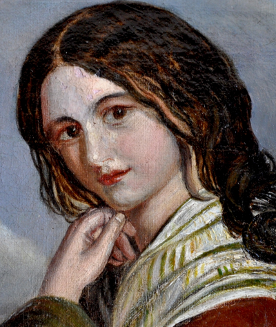 Escuela de francés - Joven pensativa, 1874 - Óleo sobre lienzo 2