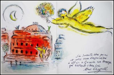 Marc CHAGALL - Le plafond de l’Opéra hommage à Garnier, 1965 - Lithographie