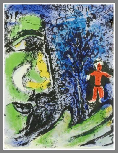Marc CHAGALL - Le profil et l’enfant rouge, 1960 - Lithographie originale 2