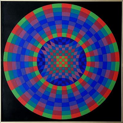 Victor VASARELY - Forgau, 1980 - Acrylique sur panneau de bois - Signée 2