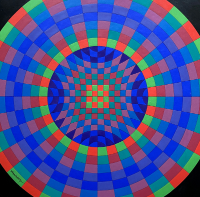 Victor VASARELY - Forgau, 1980 - Acrylique sur panneau de bois - Signée 2