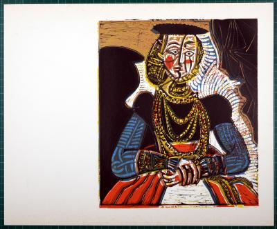Pablo PICASSO (d’après) - Buste de femme d’après Cranach le Jeune, 1958 - Linogravure 2