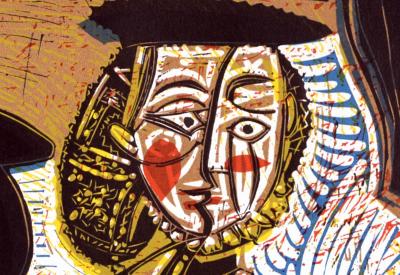 Pablo PICASSO (d’après) - Buste de femme d’après Cranach le Jeune, 1958 - Linogravure 2