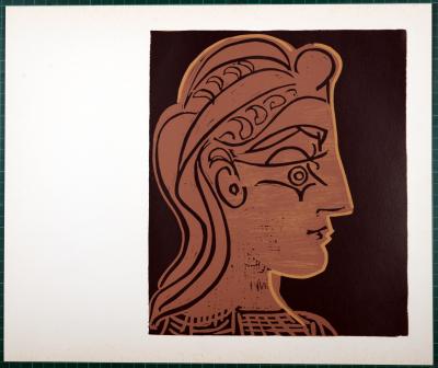 Pablo PICASSO (d’après) - Tête de femme (de profil), 1959 - Linogravure 2