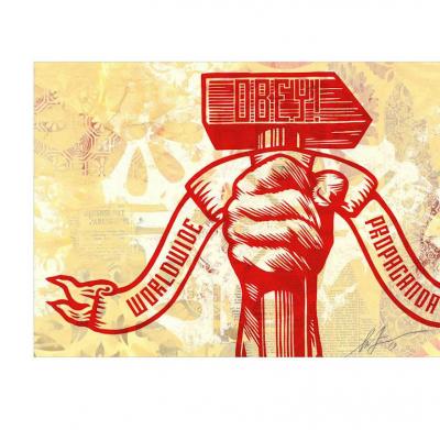 Shepard FAIREY - Hammer - Tecnica mista firmata 2