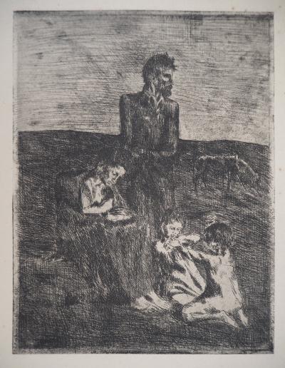 Pablo Picasso - Les Saltimbanques : Les Pauvres - Gravure originale, 1905