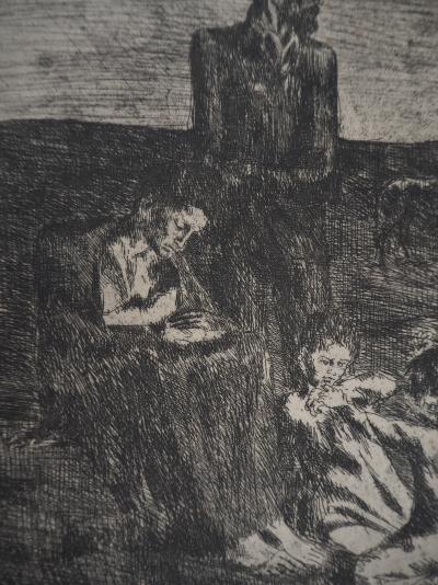 Pablo Picasso - Les Saltimbanques : Les Pauvres - Gravure originale, 1905 2