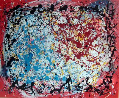 HAYVON -  BLUE IN RED - Acrylique sur toile 2