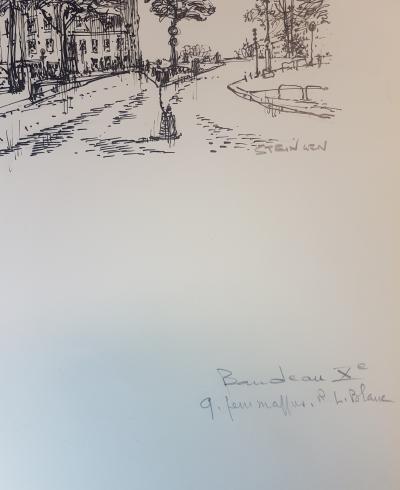 Aimé Daniel  STEINLEN - Canal du Xème, 1982 - Dessin original signé au crayon 2