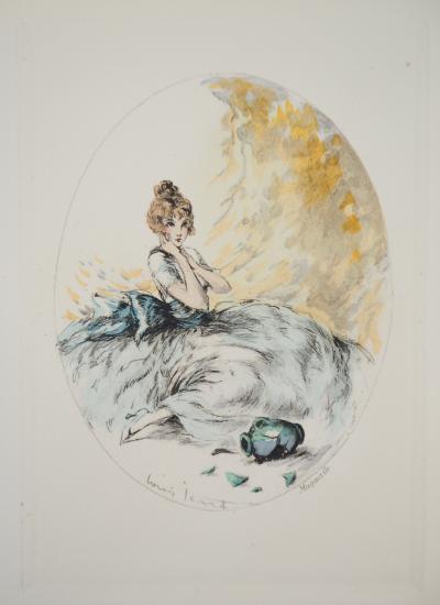Louis ICART - Jeune femme et la cruche cassée, Gravure originale signée 2