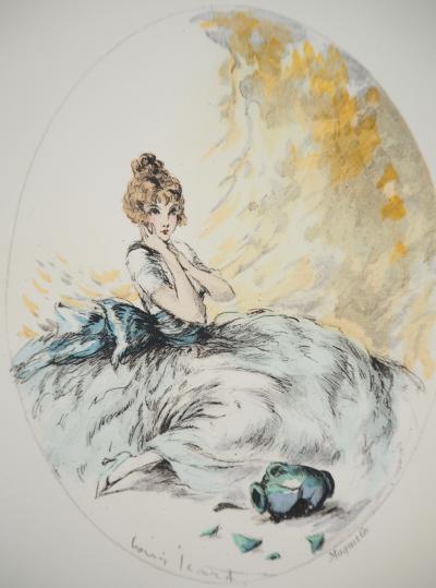Louis ICART - Jeune femme et la cruche cassée - Gravure originale signée 2